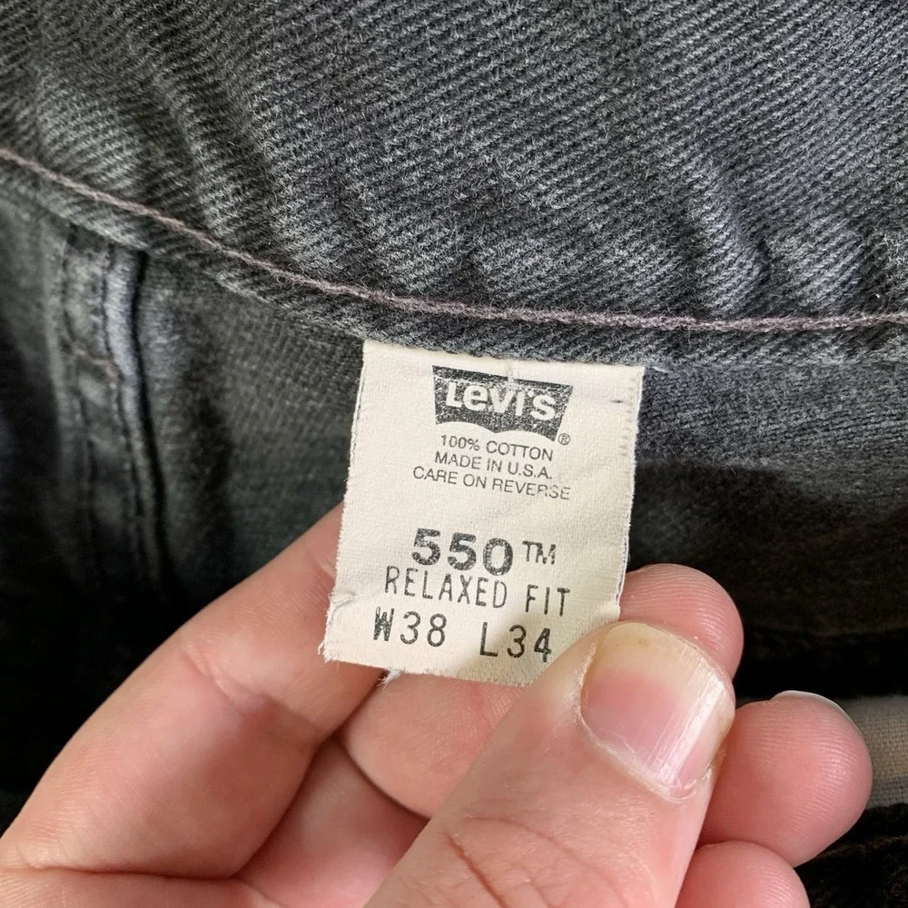 Vintage Levis 550 Jeans Mens 38x34 Gray Relaxed Tapered‎ Y2K Denim Made In USA